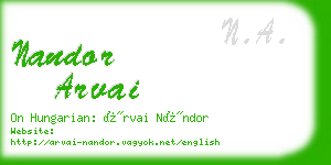 nandor arvai business card